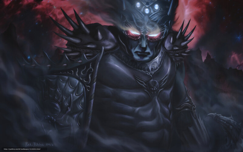 Dark Armored Figure — Black, Dramatic, Night, Digital Art, Glowing Eyes