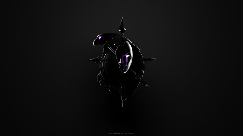 Dark Armored Figure — Black, Dramatic, Night, Digital Art, Shield