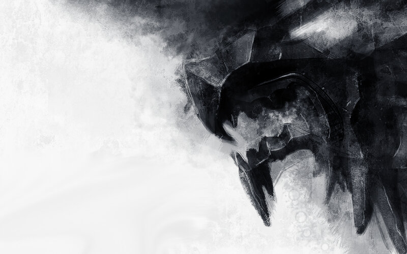 Dark Armored Figure — Black, Dramatic, Ominous, Digital Art