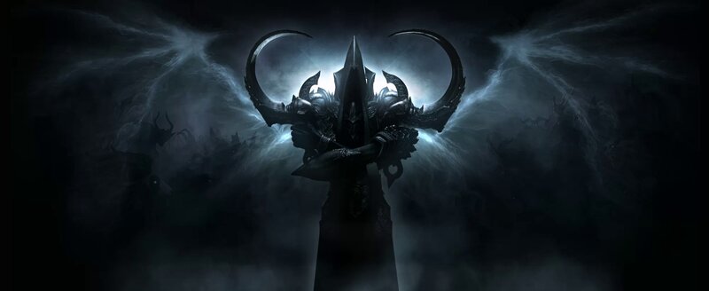 Dark Armored Figure — Black, Dramatic, Ominous, Night, Digital Art, Horns