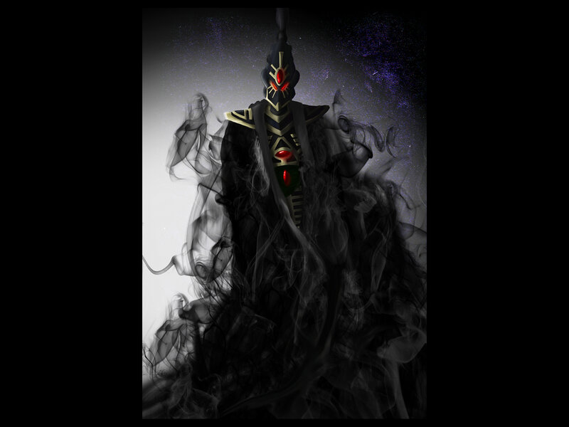 Dark Armored Figure — Black, Dramatic, Ominous