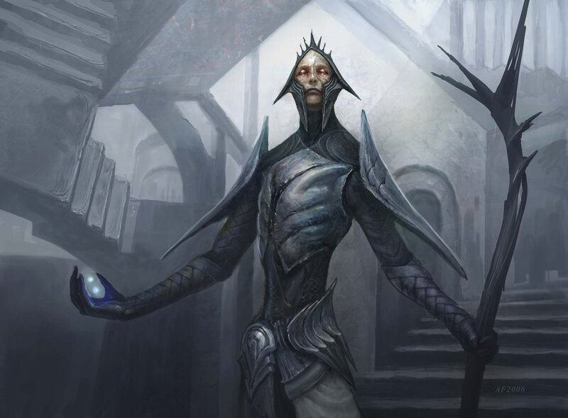 Dark armored figure in a ruin