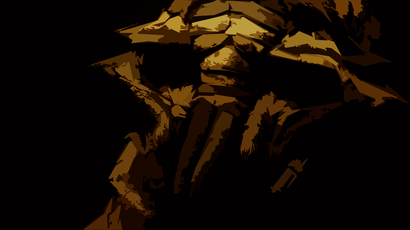 dark armored figure