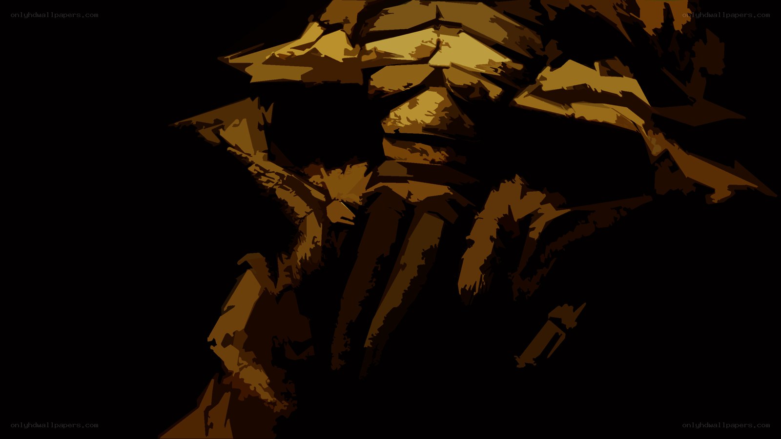 dark armored figure