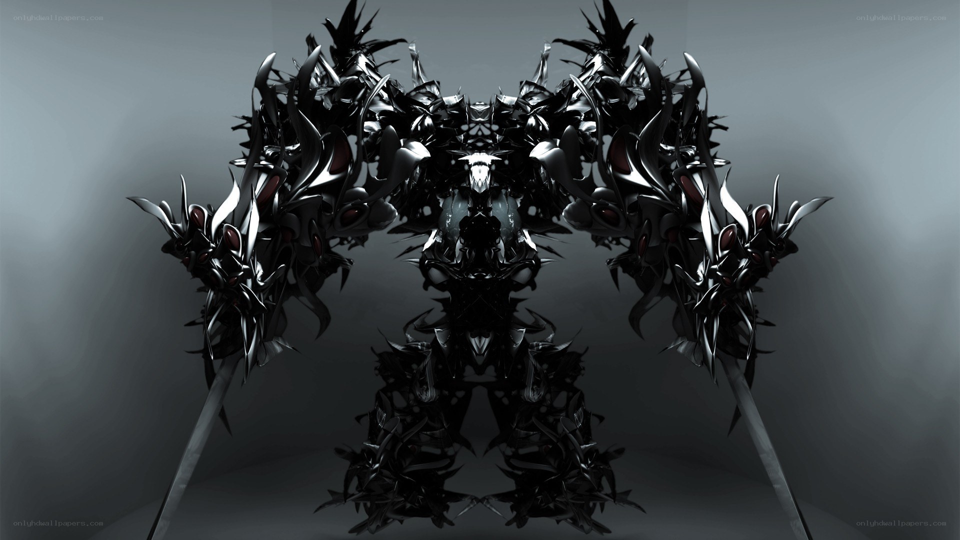 dark armored robotic entity