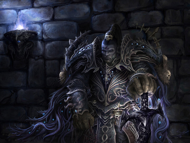 Dark Armored Warrior — Black, Dramatic, Dark