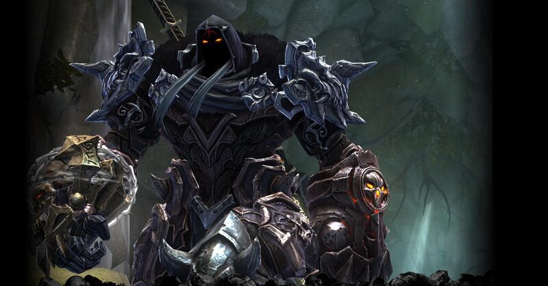 Dark Armored Warrior — Black, Dramatic, Digital Art