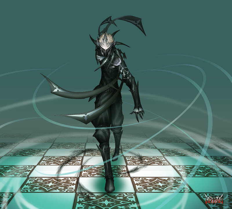 dark armored warrior character