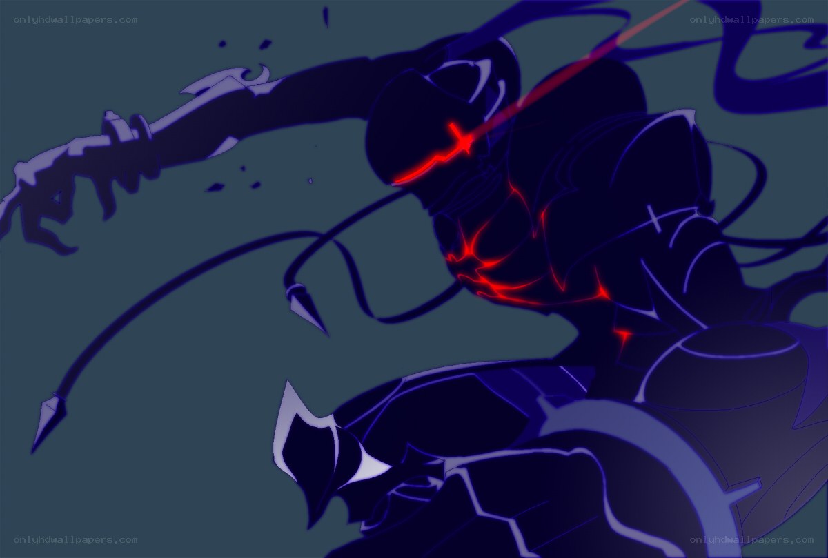 dark armored warrior in action