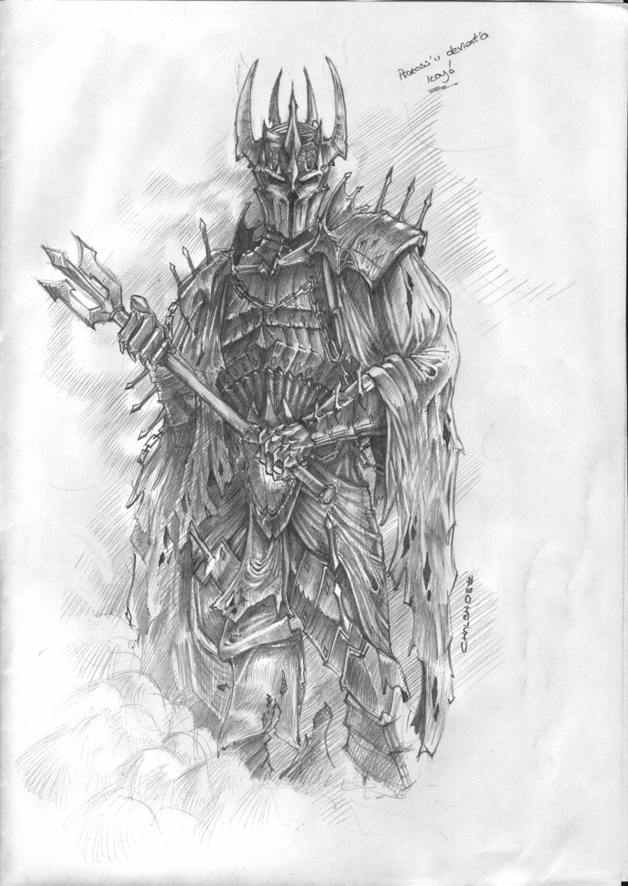 dark armored warrior sketch