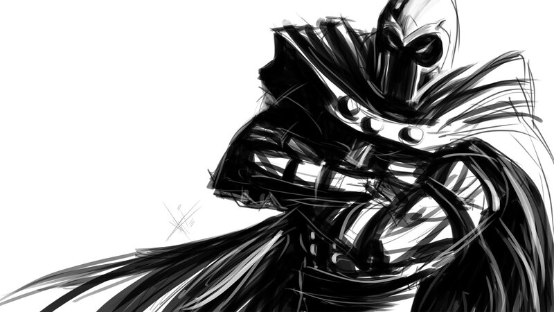 dark armored warrior sketch