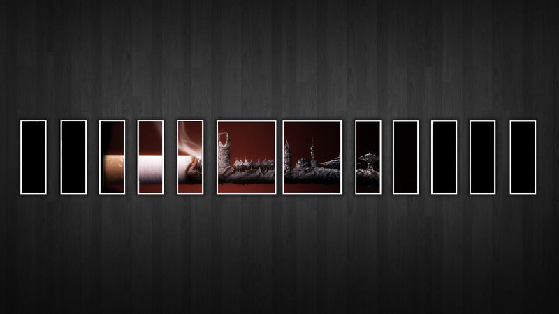 Dark art gallery display