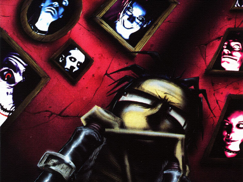 dark art with framed faces
