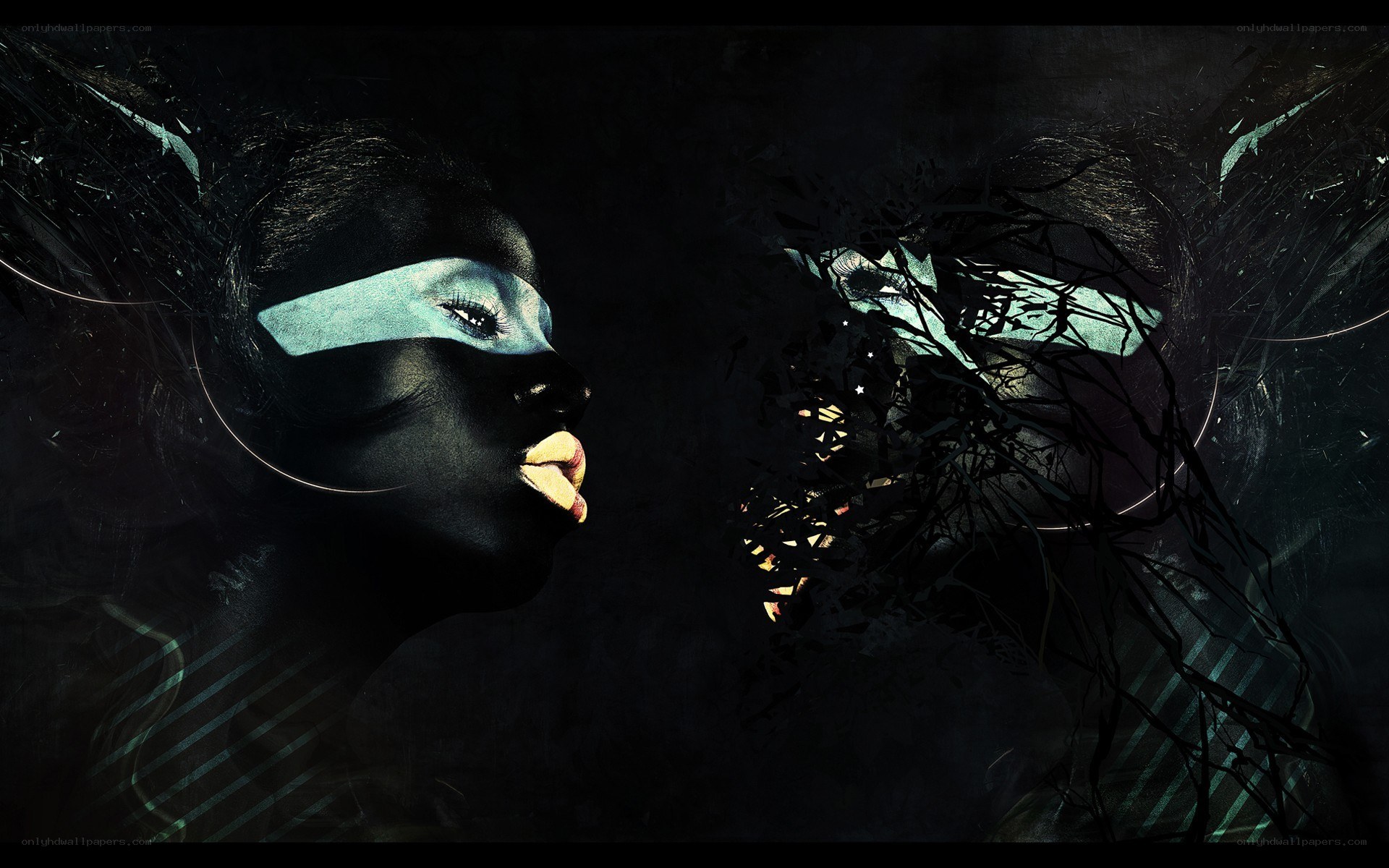 dark artistic portrait with mask