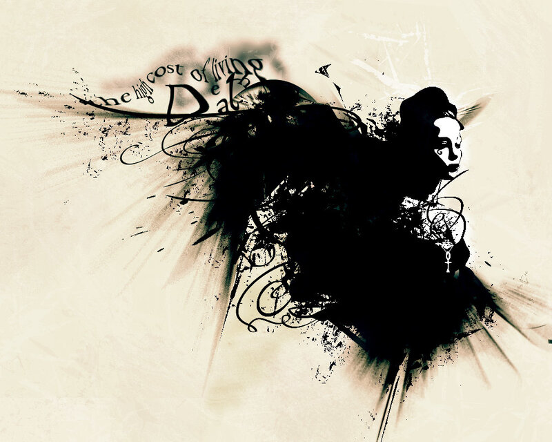 dark artistic portrait with text