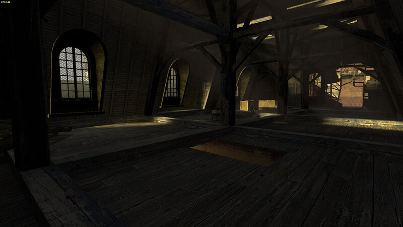 dark attic room