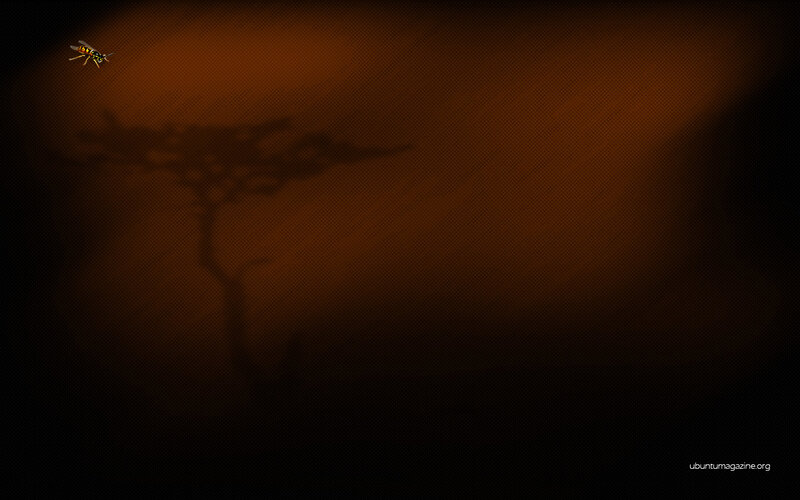 dark background with bee and tree