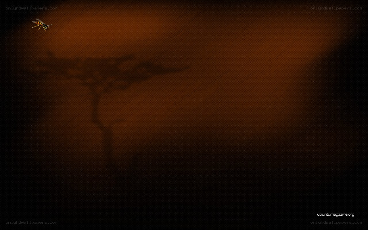 dark background with bee and tree