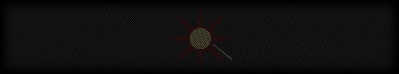 dark background with central emblem