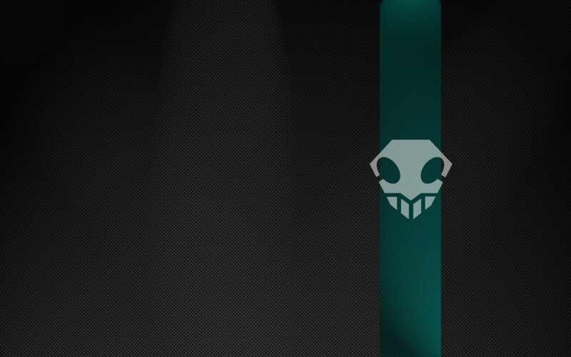 dark background with skull logo