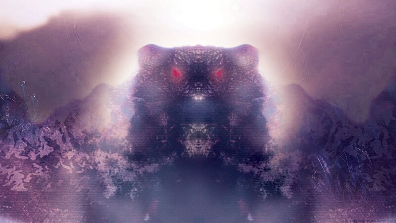 Dark Bear with Red Eyes