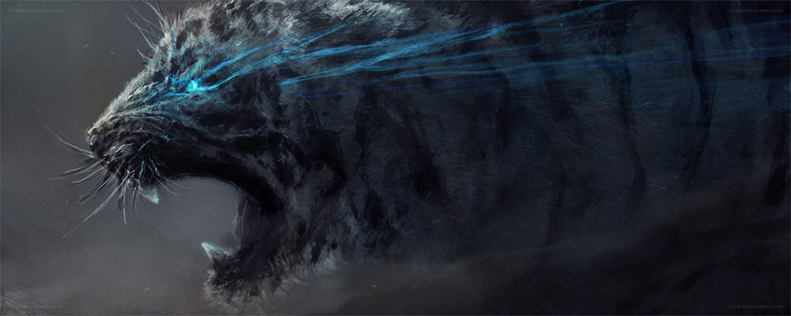 dark beast with blue energy