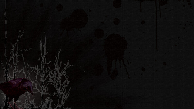 dark bird in a spooky forest