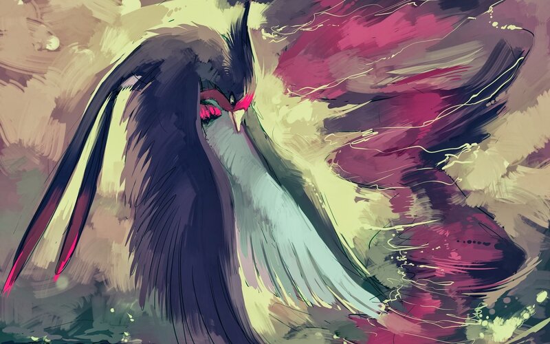 Dark Bird with Red Eyes