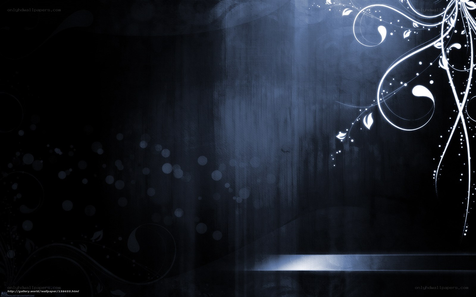 dark blue abstract floral design