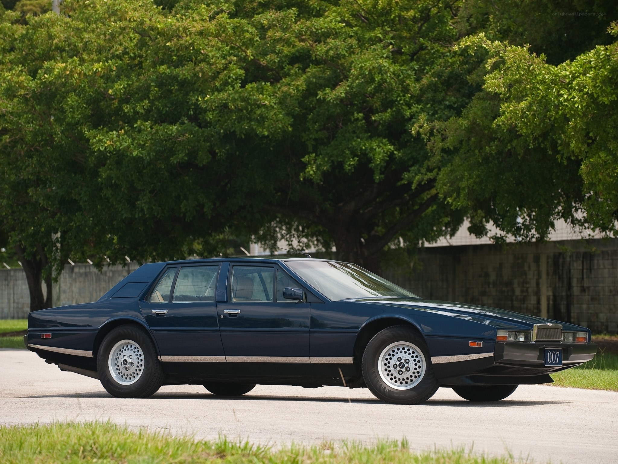 Dark blue Aston Martin DBS