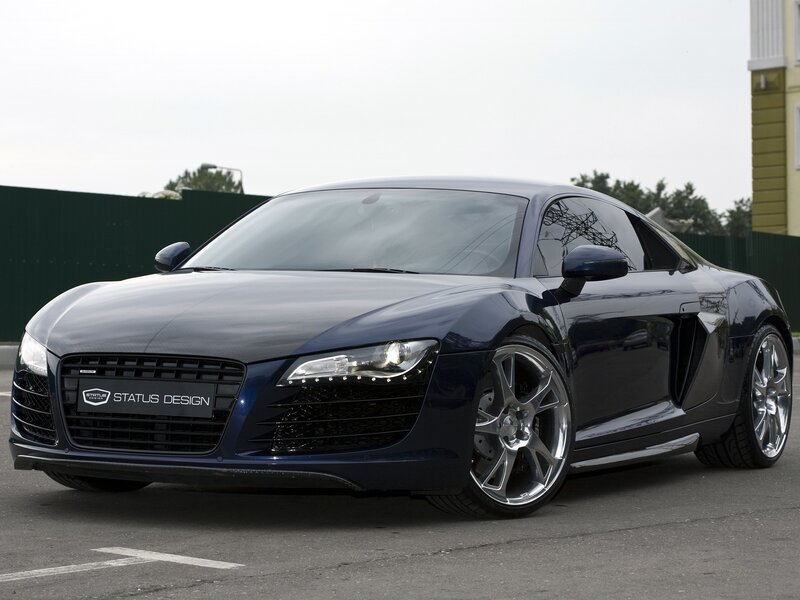 Dark blue Audi R8 sports car
