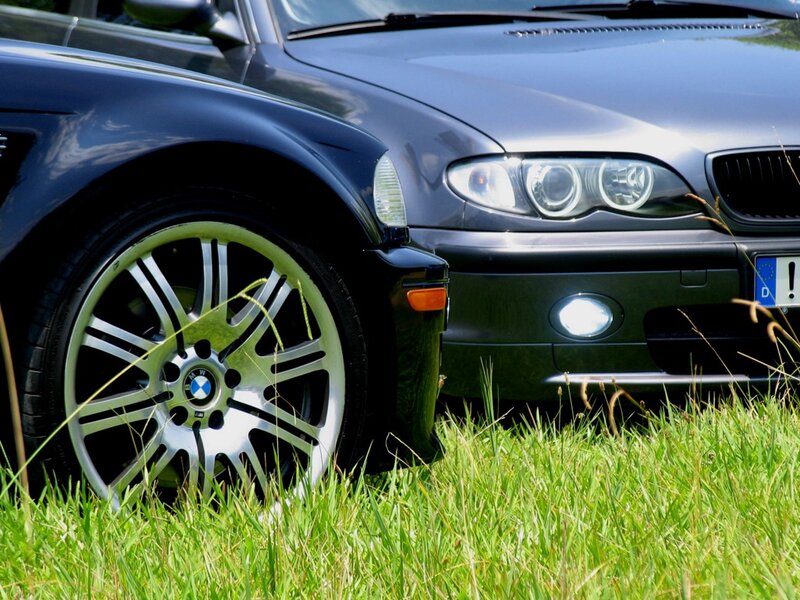 Dark Blue BMW Car — Green
