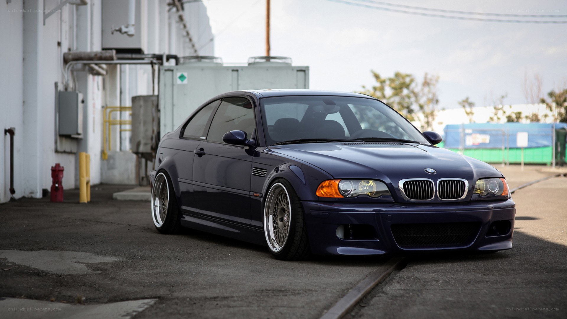 dark blue BMW coupe