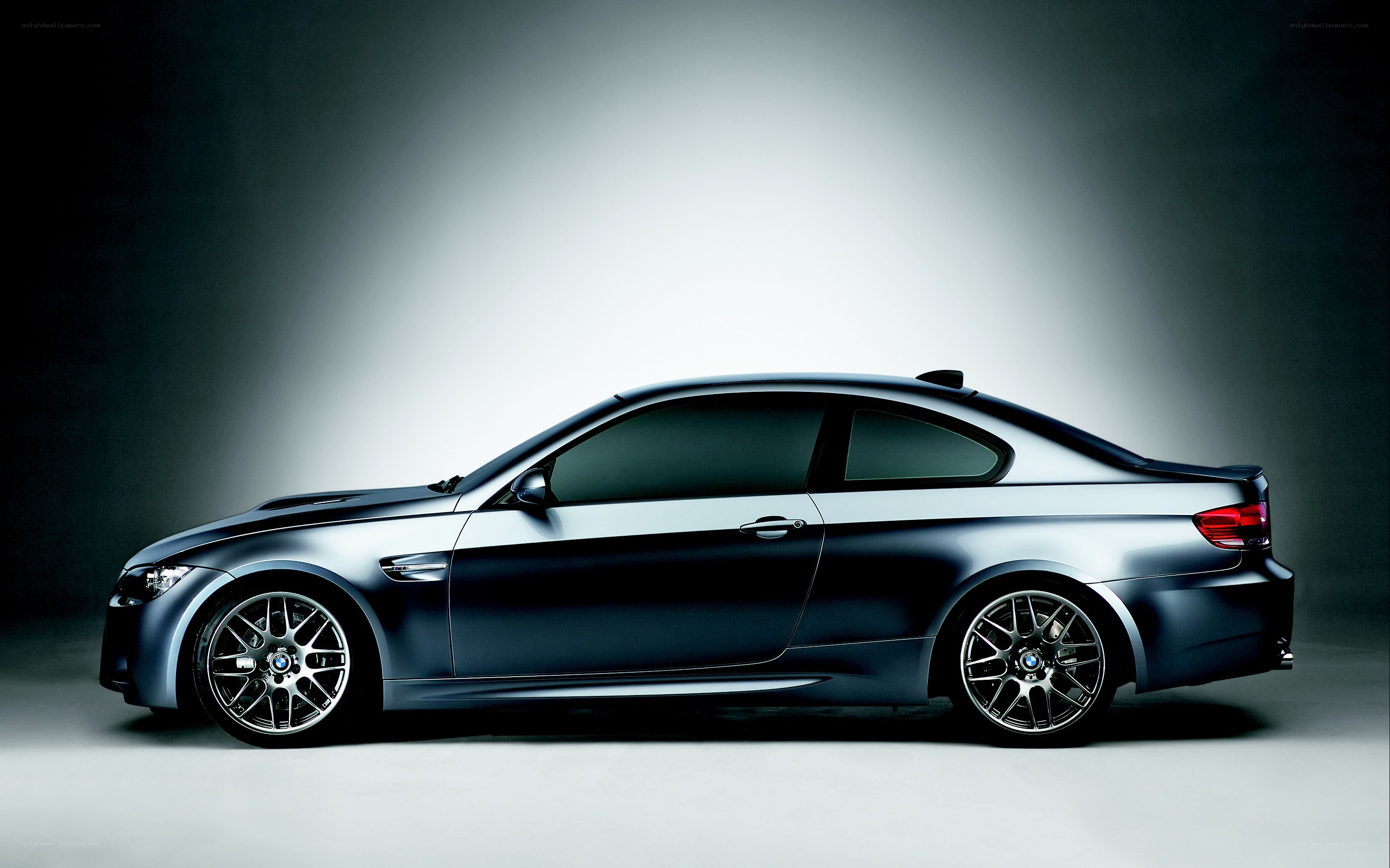 dark blue BMW coupe