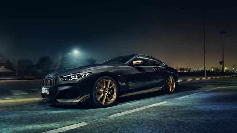 Dark Blue BMW Coupe — Black, Dramatic