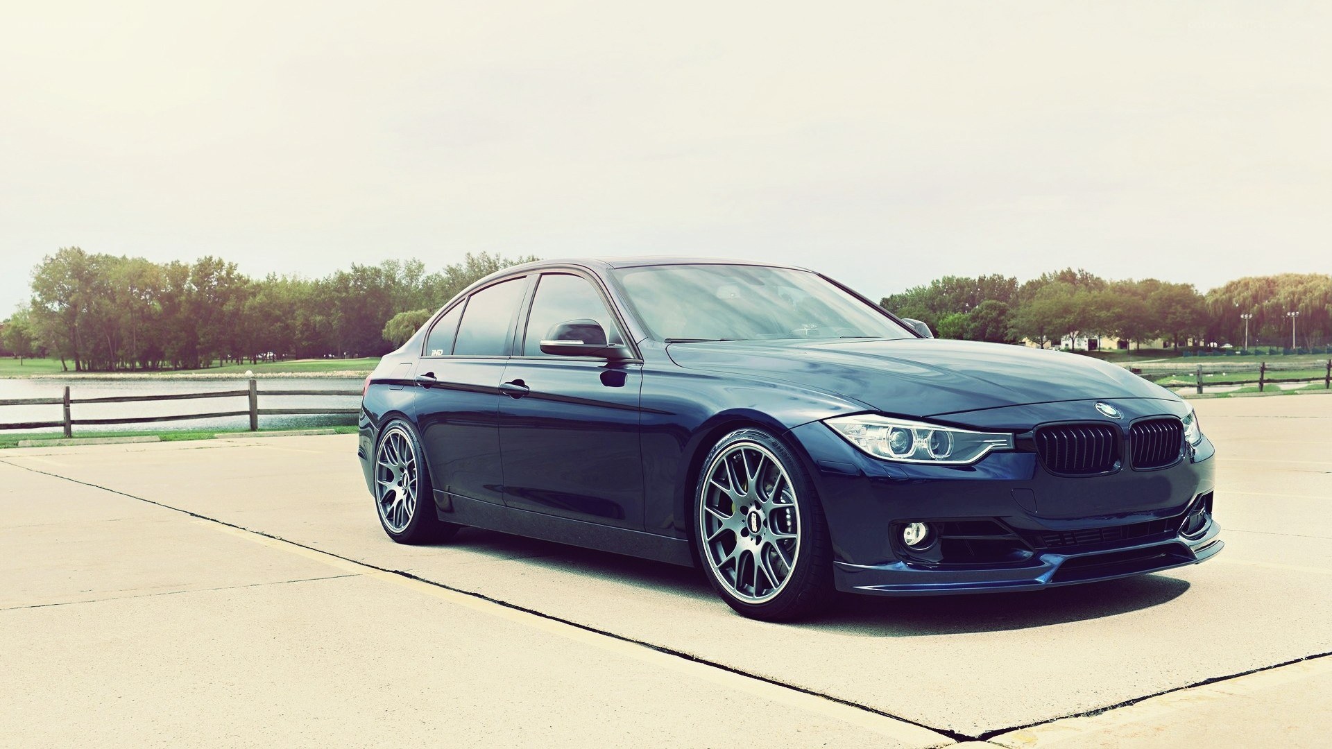 dark blue bmw sedan
