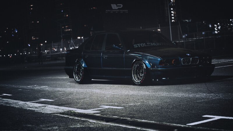Dark Blue Bmw Sedan — Black, Dramatic