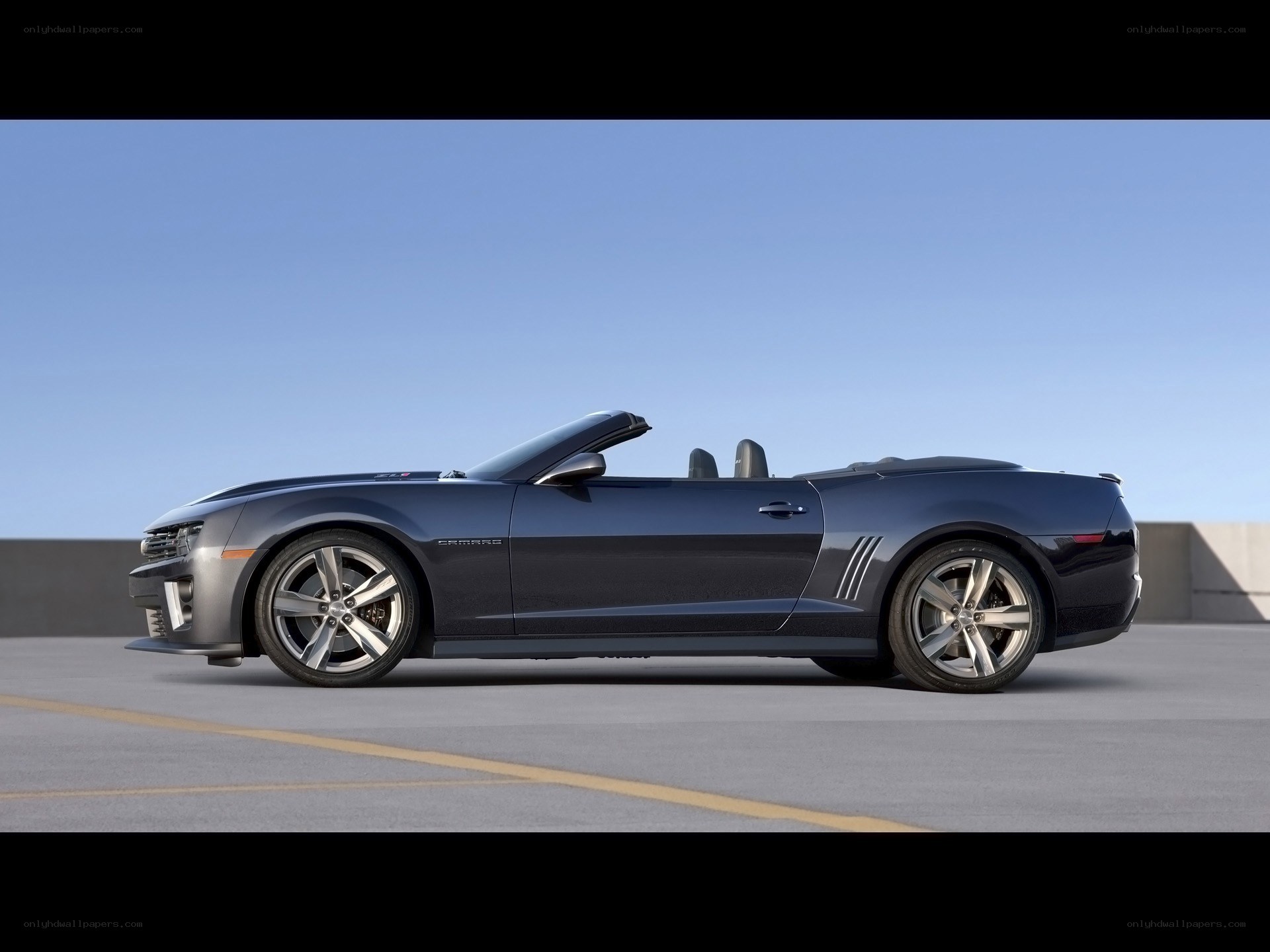 dark blue camaro convertible