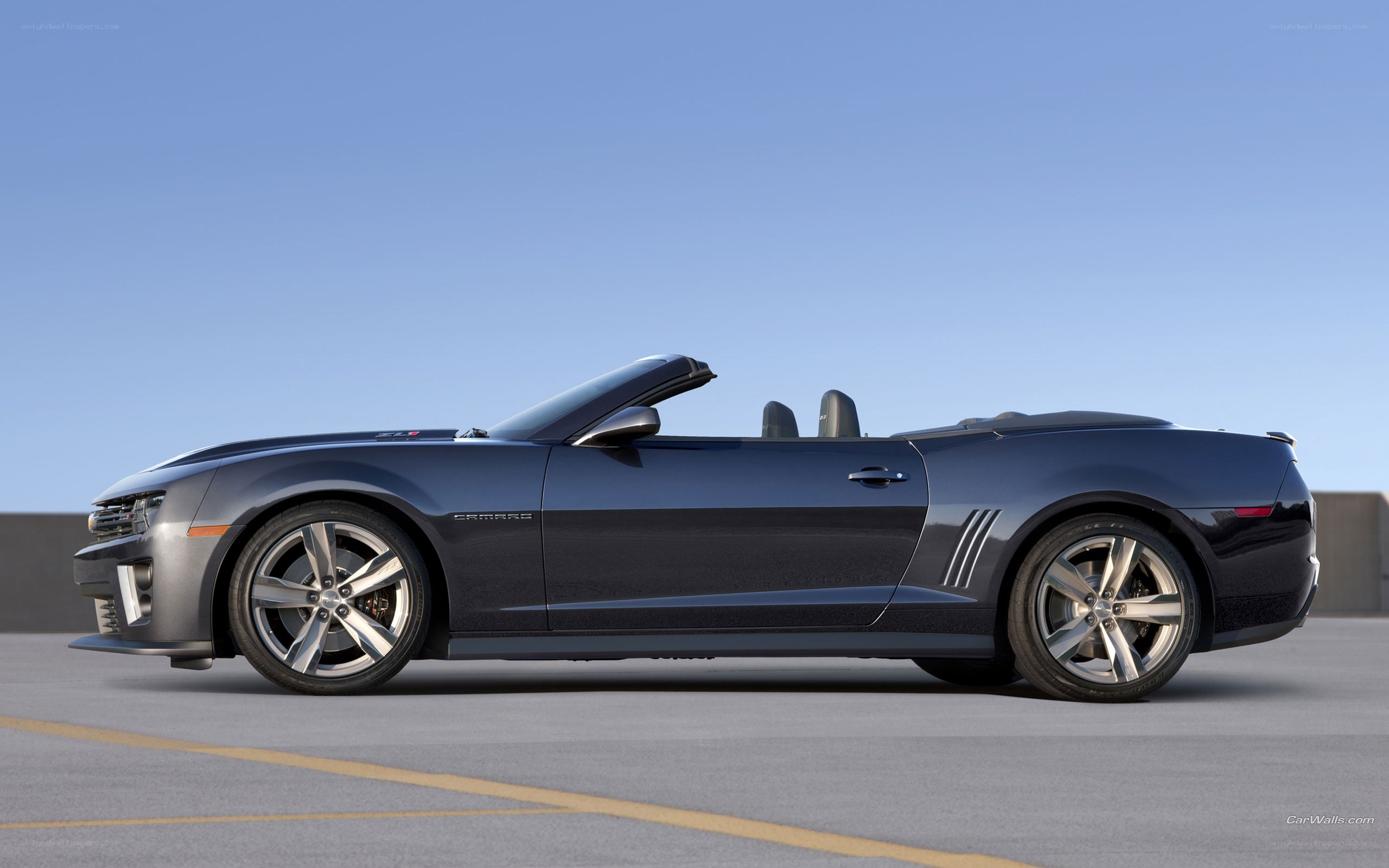 dark blue camaro convertible