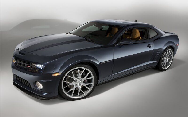 Dark blue Camaro sports car