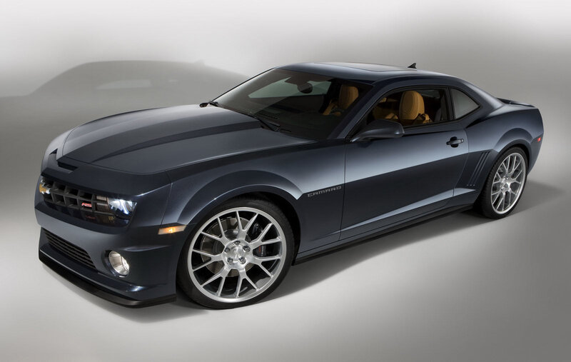 Dark blue Camaro sports car