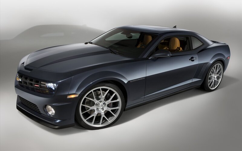 Dark blue Camaro sports car
