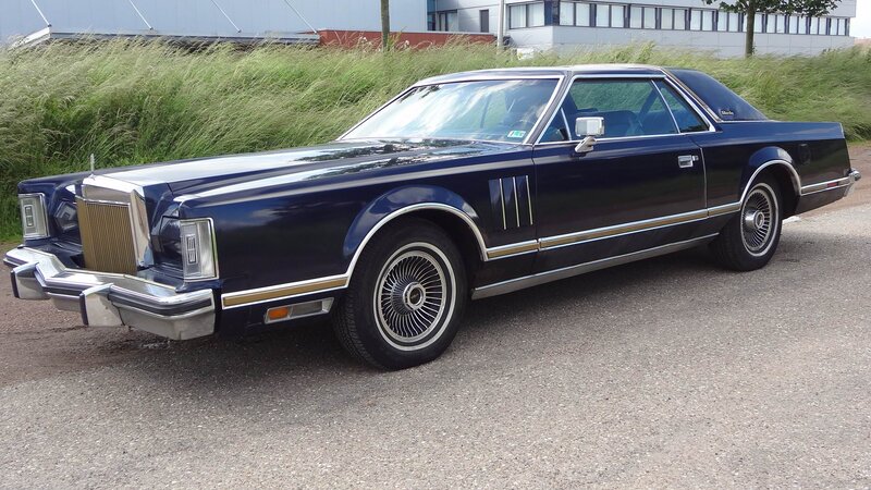 Dark Blue Classic Car — Calm, Afternoon, Photograph, Grassy Field