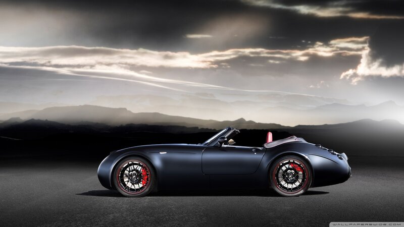 Dark Blue Convertible Car — Black, Dramatic