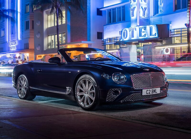 Dark Blue Convertible Car — Dramatic
