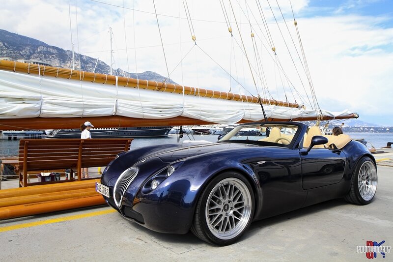 Dark Blue Convertible Car