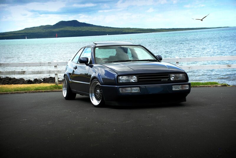 Dark Blue Coupe Car — Serene, Afternoon