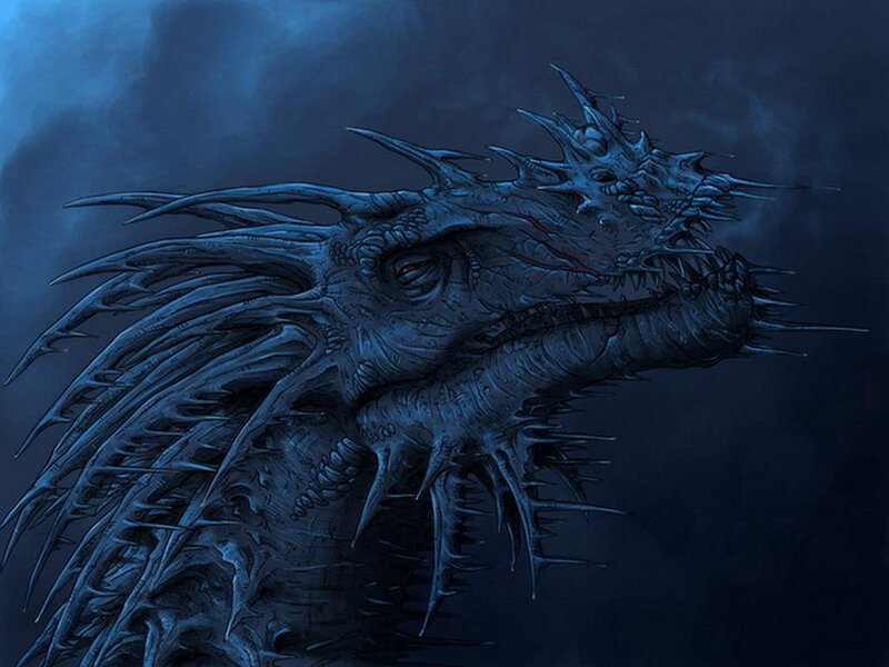 dark blue dragon head