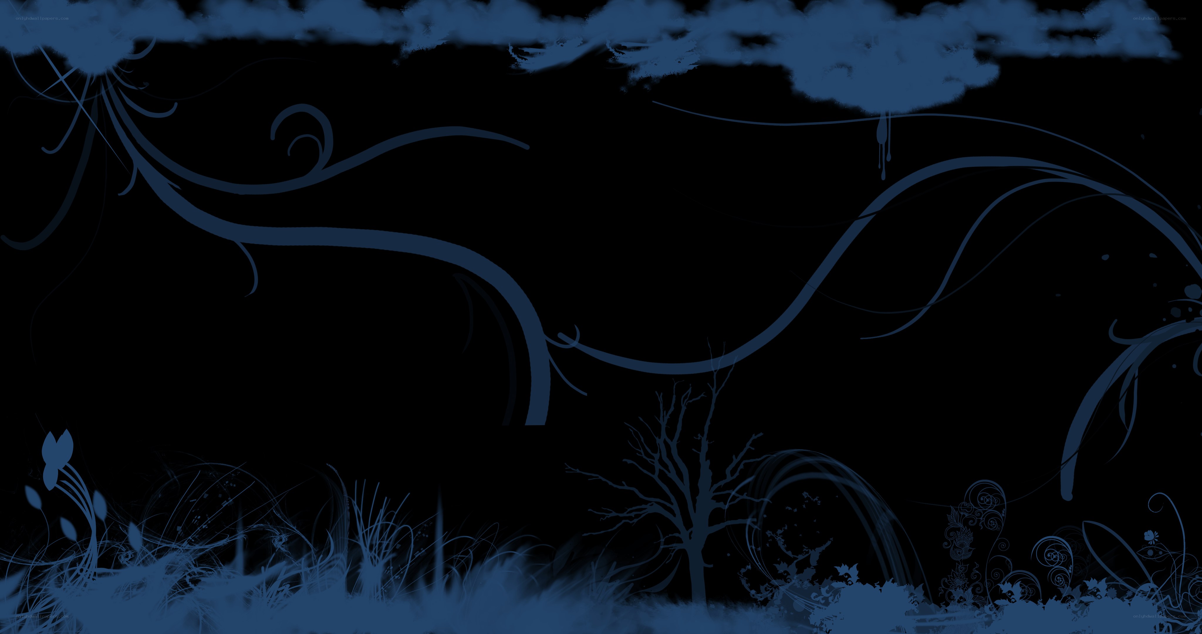 dark blue floral background