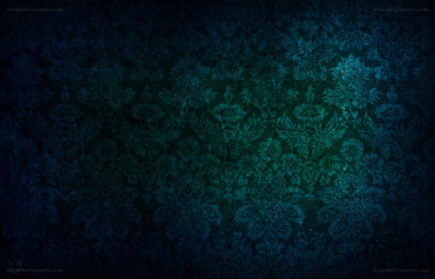 dark blue floral wallpaper